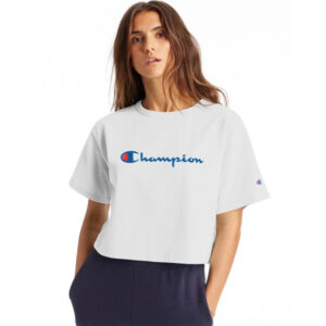 Blusa Champion Cropped Logo Script W5950B 550757 Branca 1